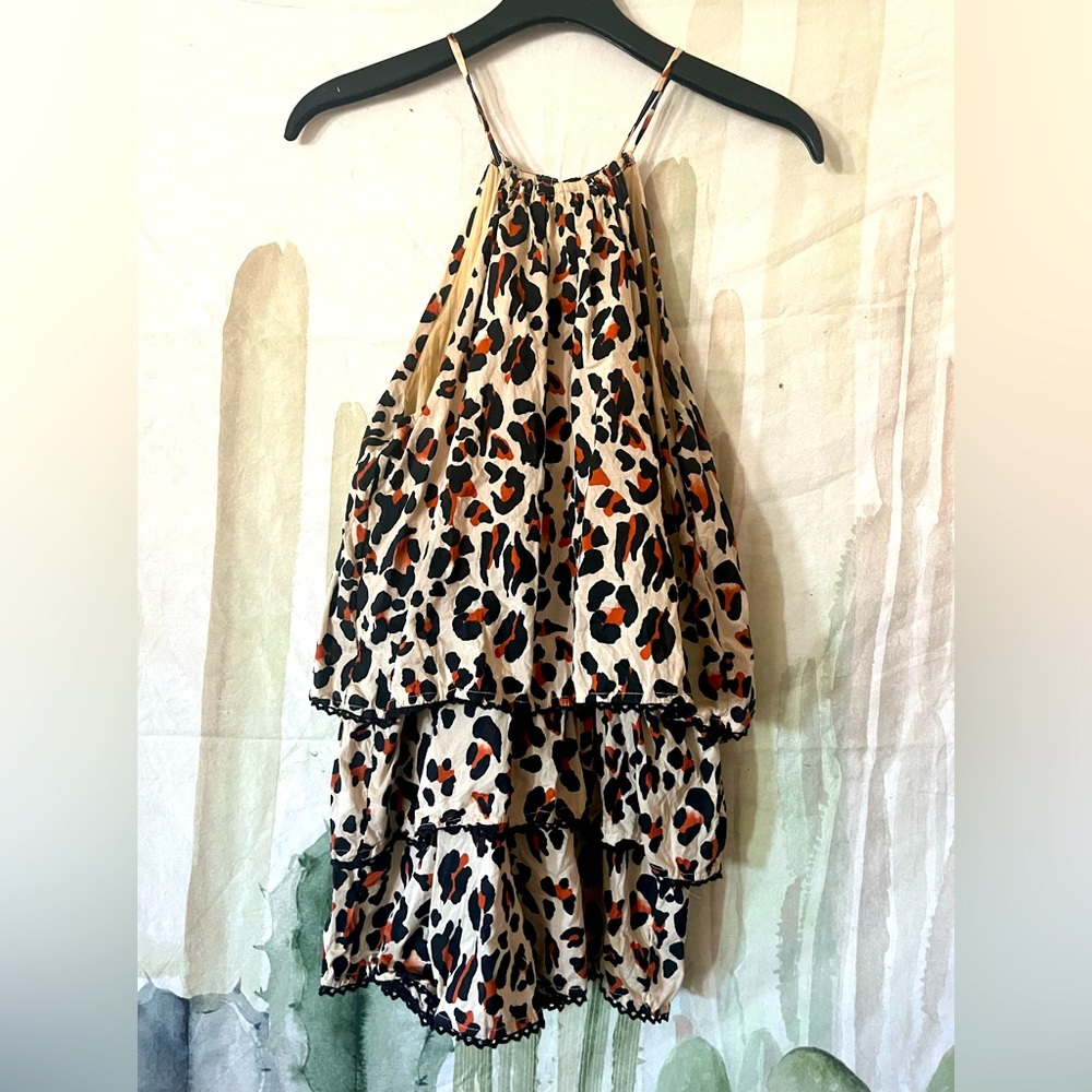 Urban Outfitters Leopard Tiered Tank Top🌵Small
